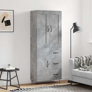 Skříň highboard betonově šedá 69,5x34x180 cm kompozitní dřevo - obrázek 1