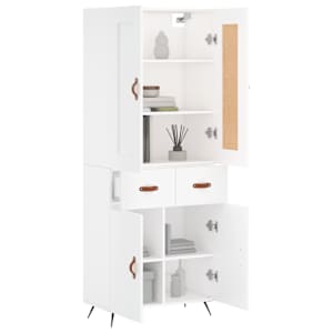 Skříň highboard bílá 69,5 x 34 x 180 cm kompozitní dřevo - obrázek 12