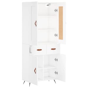 Skříň highboard bílá 69,5 x 34 x 180 cm kompozitní dřevo - obrázek 3