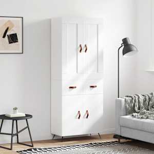 Skříň highboard bílá 69,5 x 34 x 180 cm kompozitní dřevo - obrázek 1