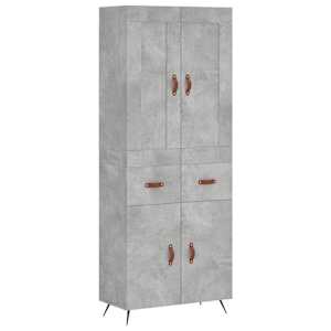 Skříň highboard betonově šedá 69,5x34x180 cm kompozitní dřevo - obrázek 2