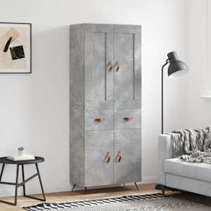 Skříň highboard betonově šedá 69,5x34x180 cm kompozitní dřevo - obrázek 1