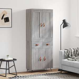 Skříň highboard šedá sonoma 69,5 x 34 x 180 cm kompozitní dřevo - obrázek 1