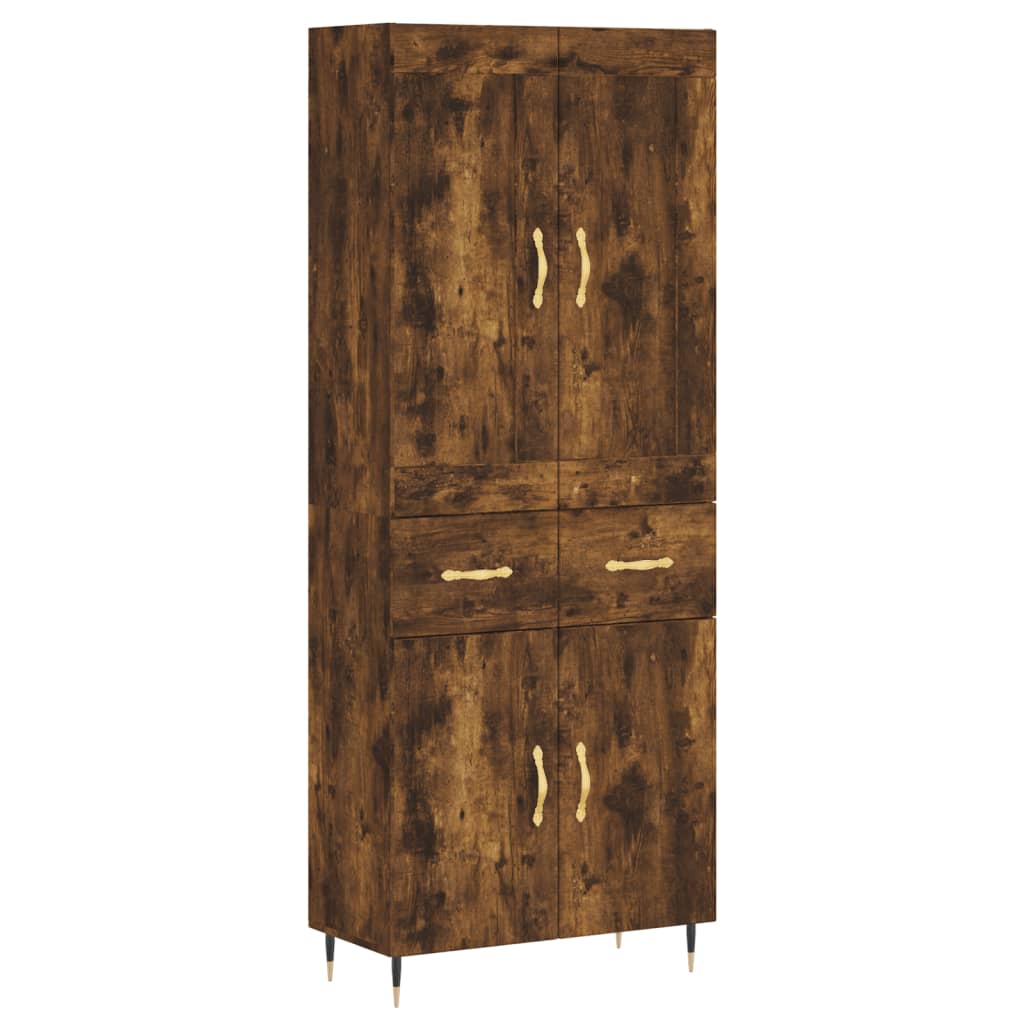 vidaXL Skříň highboard kouřový dub 69,5 x 34 x 180 cm kompozitní dřevo