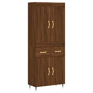 Skříň highboard hnědý dub 69,5 x 34 x 180 cm kompozitní dřevo - obrázek 2