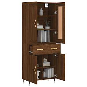 Skříň highboard hnědý dub 69,5 x 34 x 180 cm kompozitní dřevo - obrázek 3