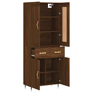 Skříň highboard hnědý dub 69,5 x 34 x 180 cm kompozitní dřevo - obrázek 4