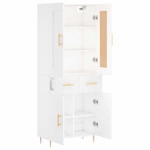 Skříň highboard bílá 69,5 x 34 x 180 cm kompozitní dřevo - obrázek 4
