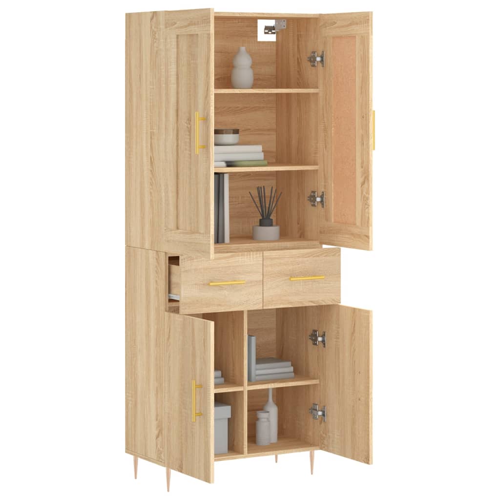 Thumbnail - vidaXL Highboard Sonoma-Eiche 69,5x34x180 cm Holzwerkstoff