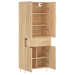 Skříň highboard dub sonoma 69,5 x 34 x 180 cm kompozitní dřevo - obrázek 4