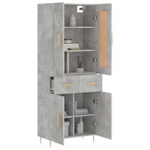 Skříň highboard betonově šedá 69,5x34x180 cm kompozitní dřevo - obrázek 3
