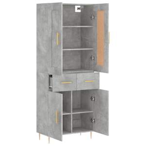 Skříň highboard betonově šedá 69,5x34x180 cm kompozitní dřevo - obrázek 4