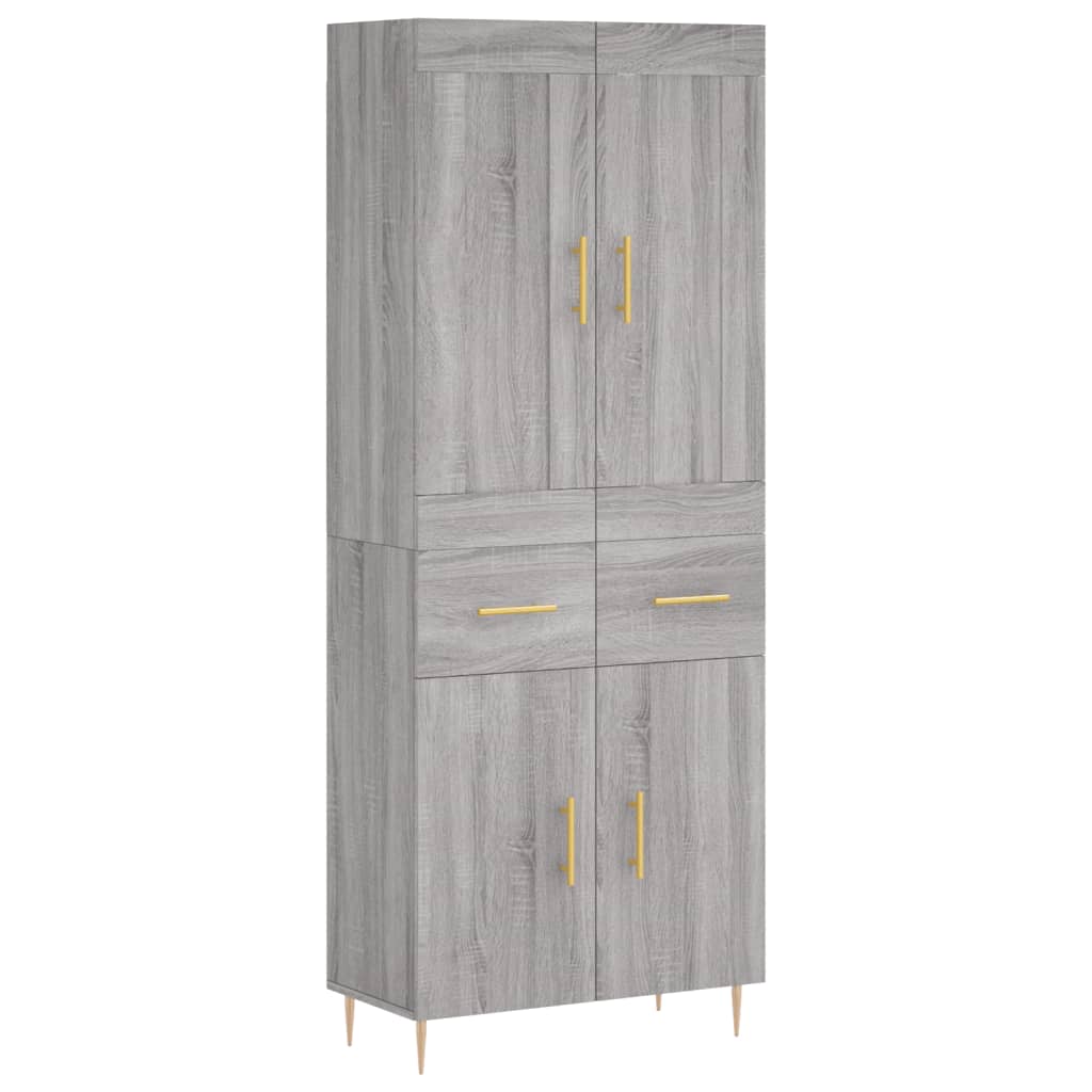 vidaXL Skříň highboard šedá sonoma 69,5 x 34 x 180 cm kompozitní dřevo