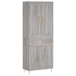 Skříň highboard šedá sonoma 69,5 x 34 x 180 cm kompozitní dřevo - obrázek 2