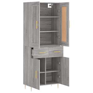 Skříň highboard šedá sonoma 69,5 x 34 x 180 cm kompozitní dřevo - obrázek 4