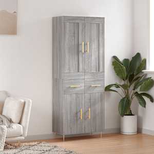 Skříň highboard šedá sonoma 69,5 x 34 x 180 cm kompozitní dřevo - obrázek 1