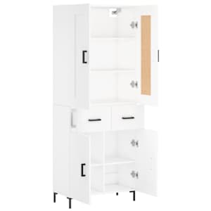 Skříň highboard bílá 69,5 x 34 x 180 cm kompozitní dřevo - obrázek 4