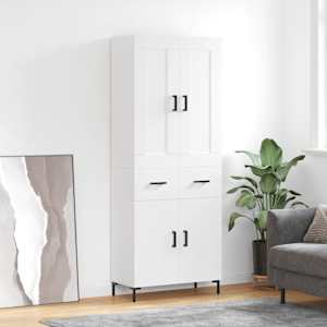 Skříň highboard bílá 69,5 x 34 x 180 cm kompozitní dřevo - obrázek 1