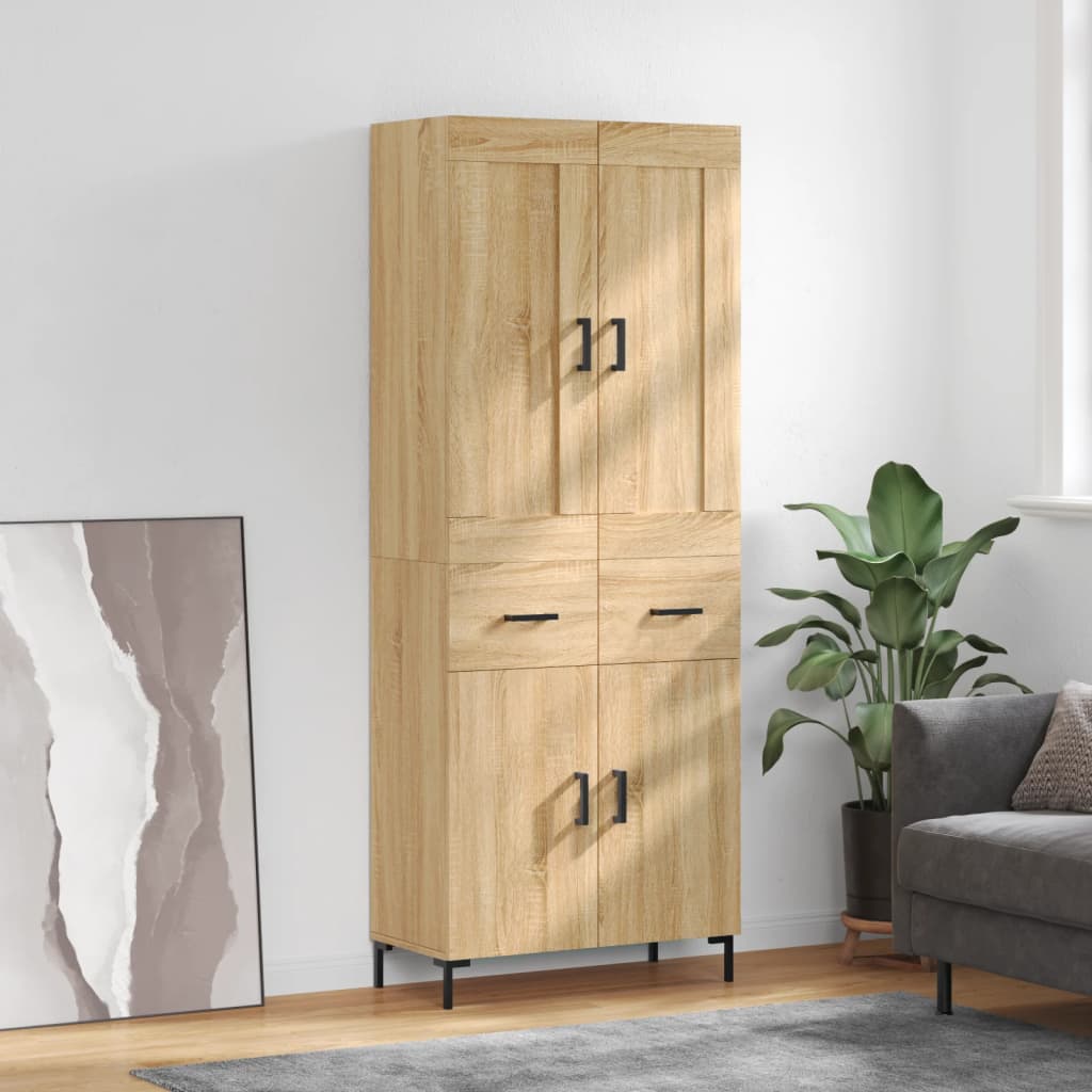 vidaXL Highboard Sonoma-Eiche 69,5x34x180 cm Holzwerkstoff
