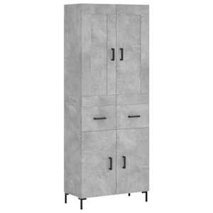 Skříň highboard betonově šedá 69,5x34x180 cm kompozitní dřevo - obrázek 2