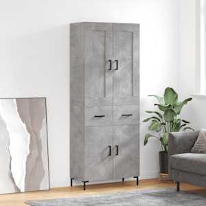Skříň highboard betonově šedá 69,5x34x180 cm kompozitní dřevo - obrázek 1