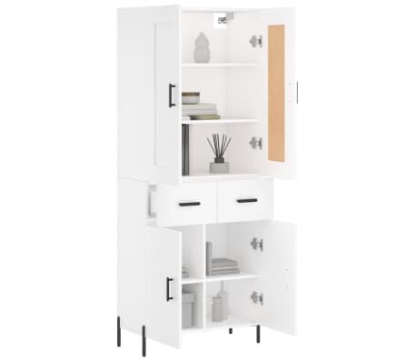 vidaXL Vysok&aacute; skrinka biela 69,5x34x180 cm spracovan&eacute; drevo