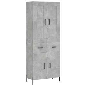 Skříň highboard betonově šedá 69,5x34x180 cm kompozitní dřevo - obrázek 2