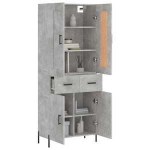 Skříň highboard betonově šedá 69,5x34x180 cm kompozitní dřevo - obrázek 3