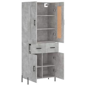 Skříň highboard betonově šedá 69,5x34x180 cm kompozitní dřevo - obrázek 4