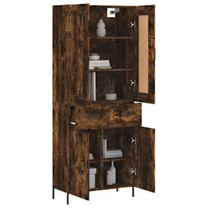 Skříň highboard kouřový dub 69,5 x 34 x 180 cm kompozitní dřevo - obrázek 3