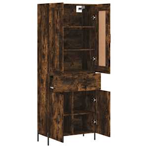 Skříň highboard kouřový dub 69,5 x 34 x 180 cm kompozitní dřevo - obrázek 4