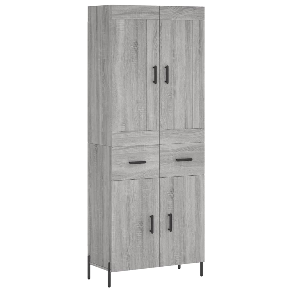 vidaXL Skříň highboard šedá sonoma 69,5 x 34 x 180 cm kompozitní dřevo