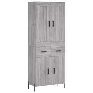 Skříň highboard šedá sonoma 69,5 x 34 x 180 cm kompozitní dřevo - obrázek 2