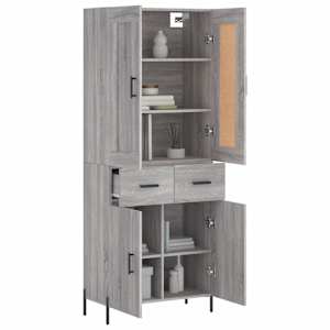 Skříň highboard šedá sonoma 69,5 x 34 x 180 cm kompozitní dřevo - obrázek 3