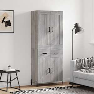 Skříň highboard šedá sonoma 69,5 x 34 x 180 cm kompozitní dřevo - obrázek 1