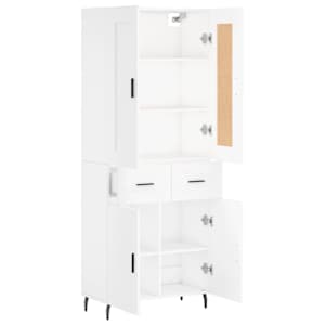 Skříň highboard bílá 69,5 x 34 x 180 cm kompozitní dřevo - obrázek 4