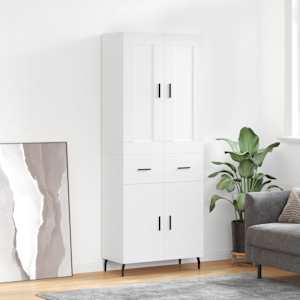 Skříň highboard bílá 69,5 x 34 x 180 cm kompozitní dřevo - obrázek 1