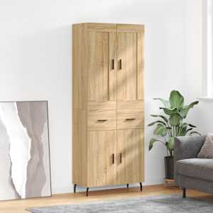 Visoka komoda sonoma hrast 69,5x34x180 cm inženirski les