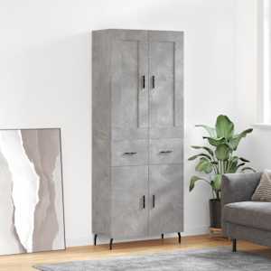 Skříň highboard betonově šedá 69,5x34x180 cm kompozitní dřevo - obrázek 1