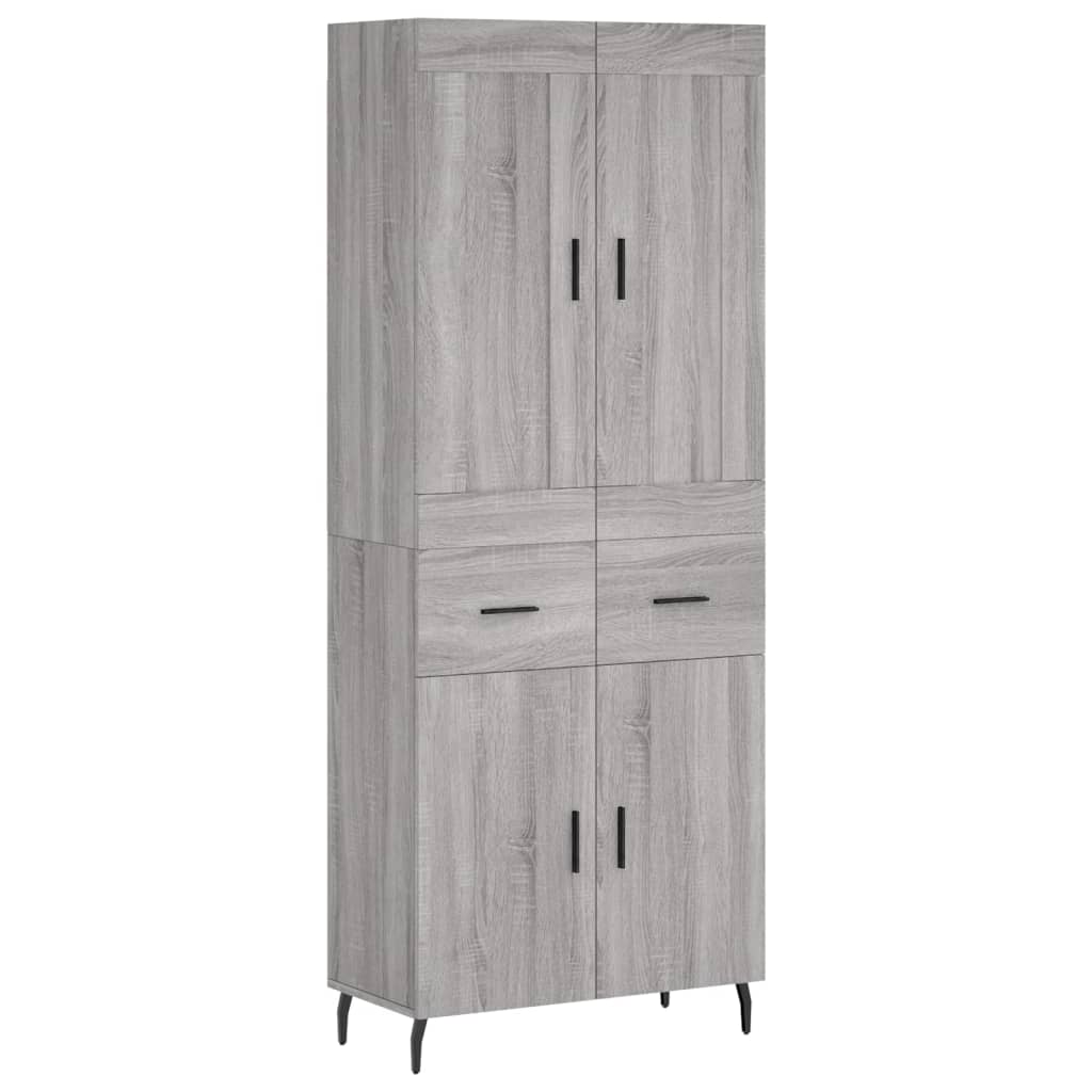 vidaXL Skříň highboard šedá sonoma 69,5 x 34 x 180 cm kompozitní dřevo
