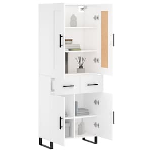 Skříň highboard bílá 69,5 x 34 x 180 cm kompozitní dřevo - obrázek 3