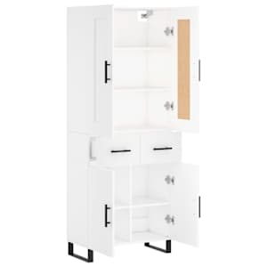 Skříň highboard bílá 69,5 x 34 x 180 cm kompozitní dřevo - obrázek 4