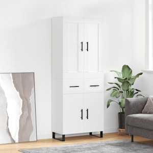 Skříň highboard bílá 69,5 x 34 x 180 cm kompozitní dřevo - obrázek 1
