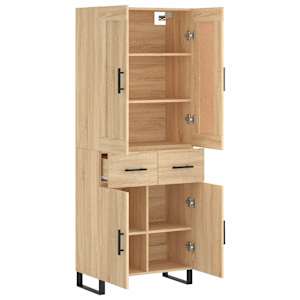 Skříň highboard dub sonoma 69,5 x 34 x 180 cm kompozitní dřevo - obrázek 4