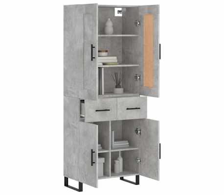 vidaXL H&aacute;r Sk&aacute;pur Steypugr&aacute;r 69,5x34x180 cm Samsettur Vi&eth;ur