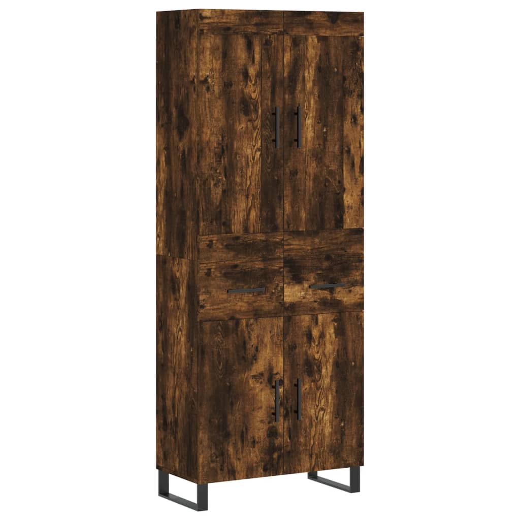 vidaXL Skříň highboard kouřový dub 69,5 x 34 x 180 cm kompozitní dřevo