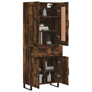 Skříň highboard kouřový dub 69,5 x 34 x 180 cm kompozitní dřevo - obrázek 3