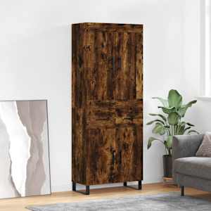 Skříň highboard kouřový dub 69,5 x 34 x 180 cm kompozitní dřevo - obrázek 1