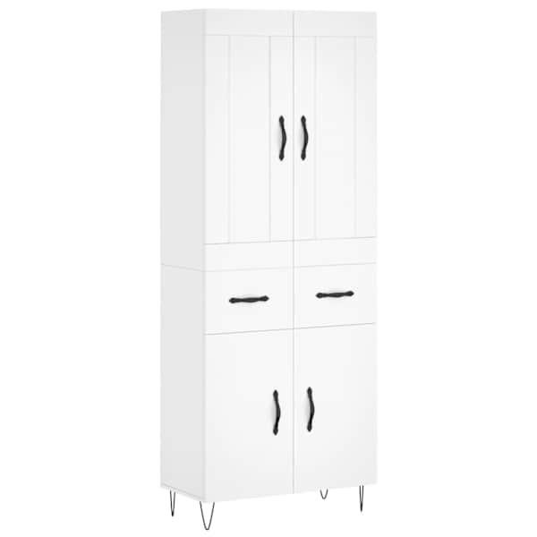 vidaXL k&otilde;rge kapp, valge, 69,5 x 34 x 180 cm, tehispuit