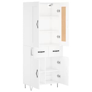 Skříň highboard bílá 69,5 x 34 x 180 cm kompozitní dřevo - obrázek 4